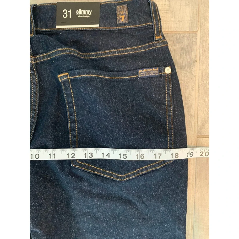 7‎ For All Mankind Slimmy Slim Straight Jeans Dark Wash Mens Size 31